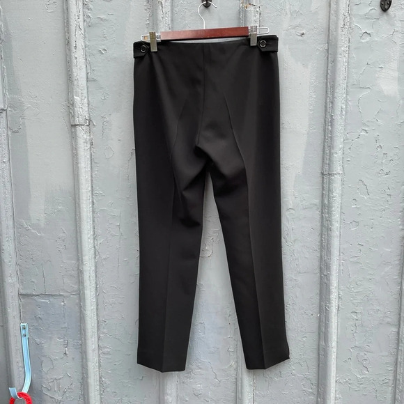Moschino Cropped Black Flat Front Trousers, Size 6 - Picture 11 of 13